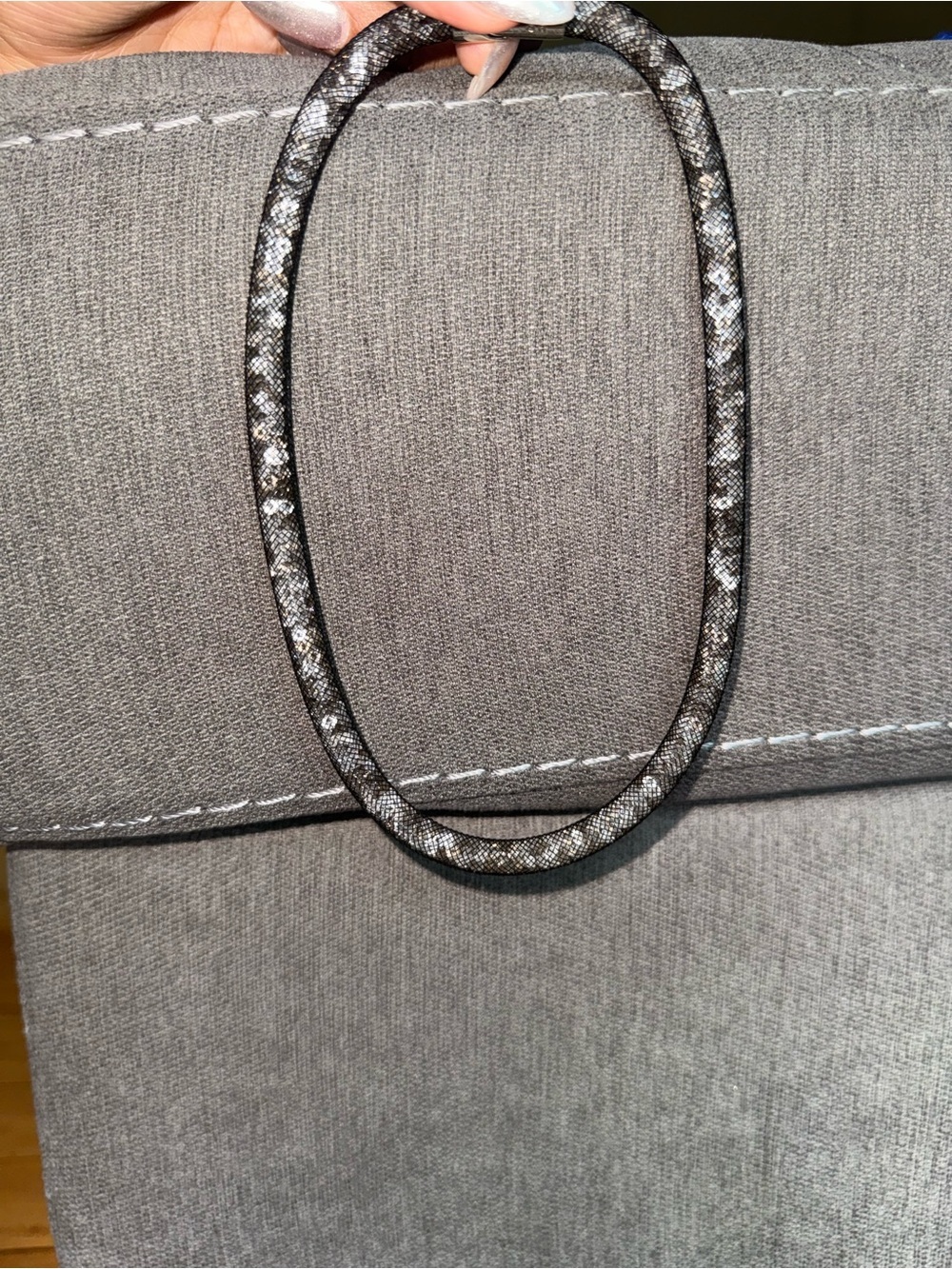 Swarovski Stardust Necklace Black Crystal Mesh with Magnetic clasp - Picture 7 of 7